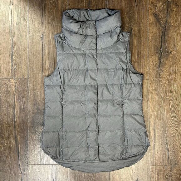 Eileen Fisher Down Puffer Vest In Gray Women’s Recycled Nylon SZ SM - Picture 1 of 5
